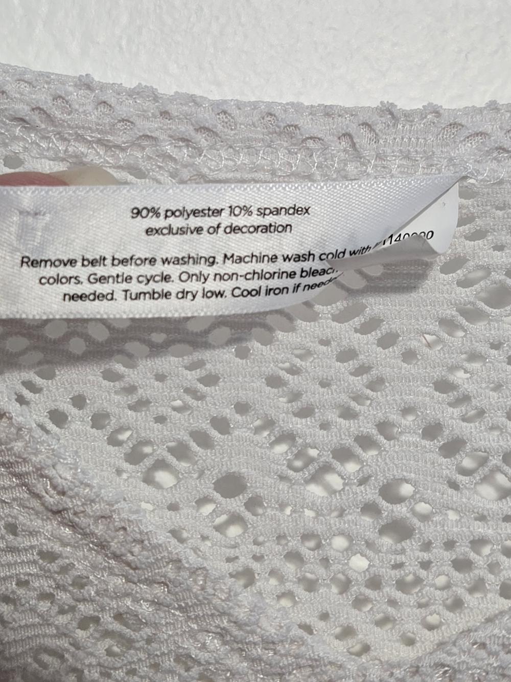 Lane Bryant Crochet Swim Cover Up Dress White Belted Plus 22/24 - Picture 3 of 6